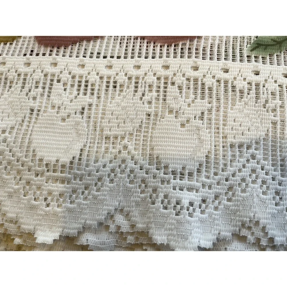 Kitchen Window Valance Fabric‎ Knit Lace Country vtg White 8 yards x 23